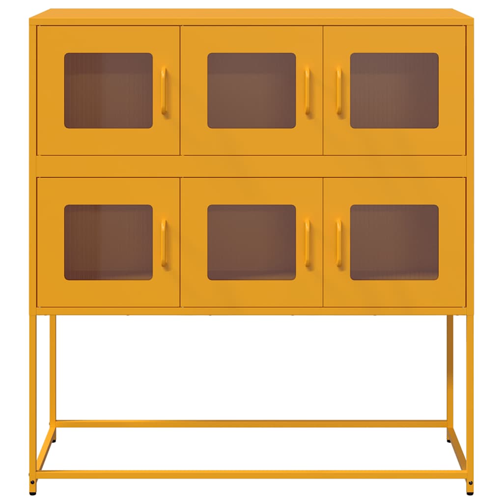 vidaXL Szafka, musztardowa, 100,5x39x107 cm, stal walcowana na zimno
