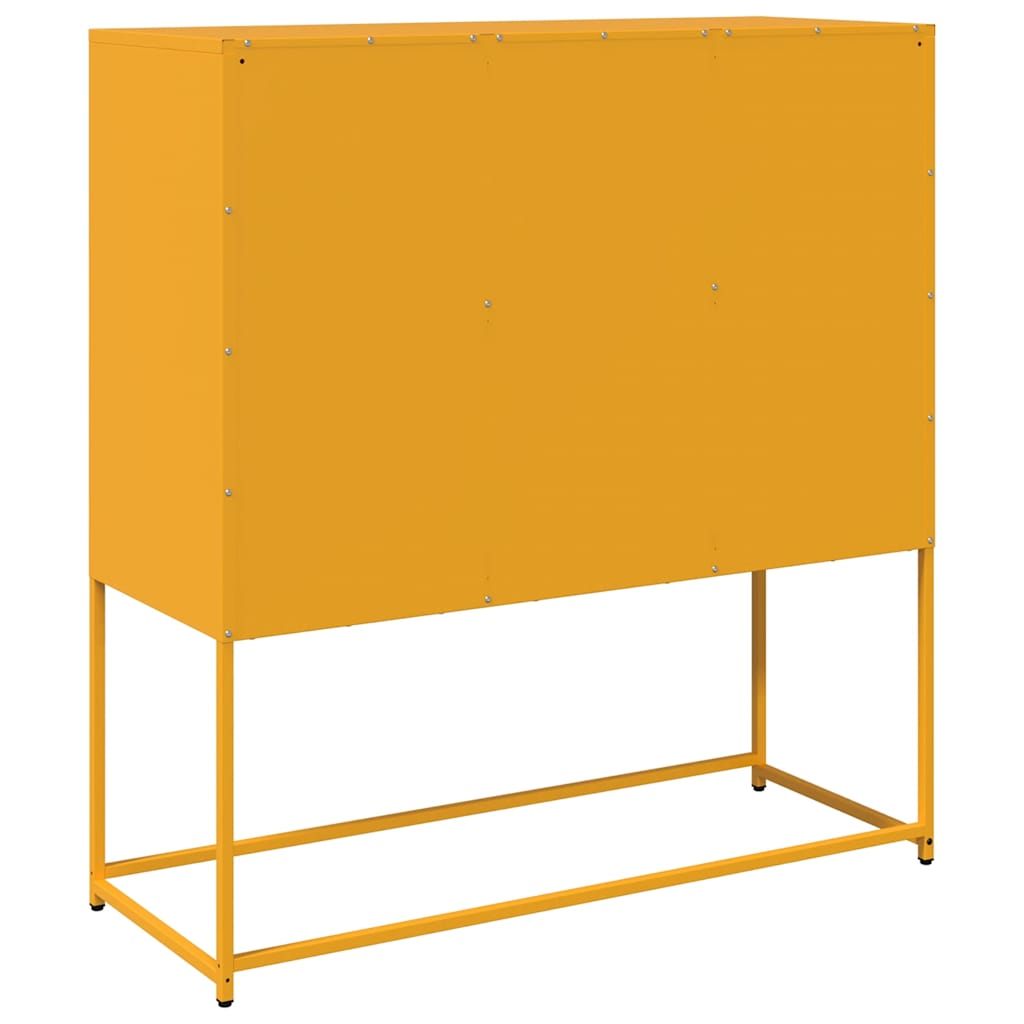 vidaXL Szafka, musztardowa, 100,5x39x107 cm, stal walcowana na zimno