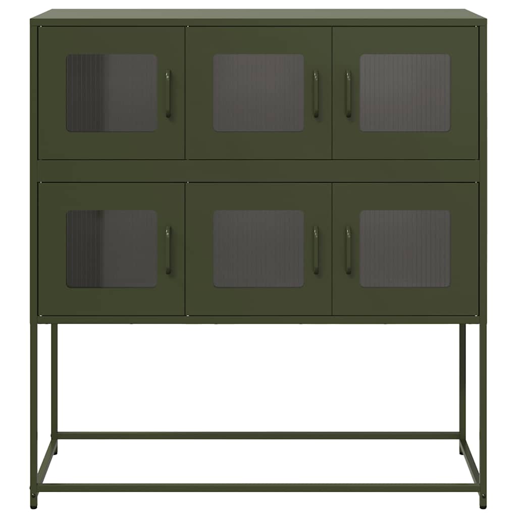 vidaXL Szafka, oliwkowa, 100,5x39x107 cm, stal walcowana na zimno