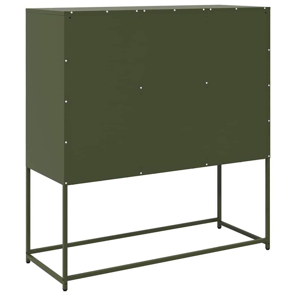 vidaXL Szafka, oliwkowa, 100,5x39x107 cm, stal walcowana na zimno