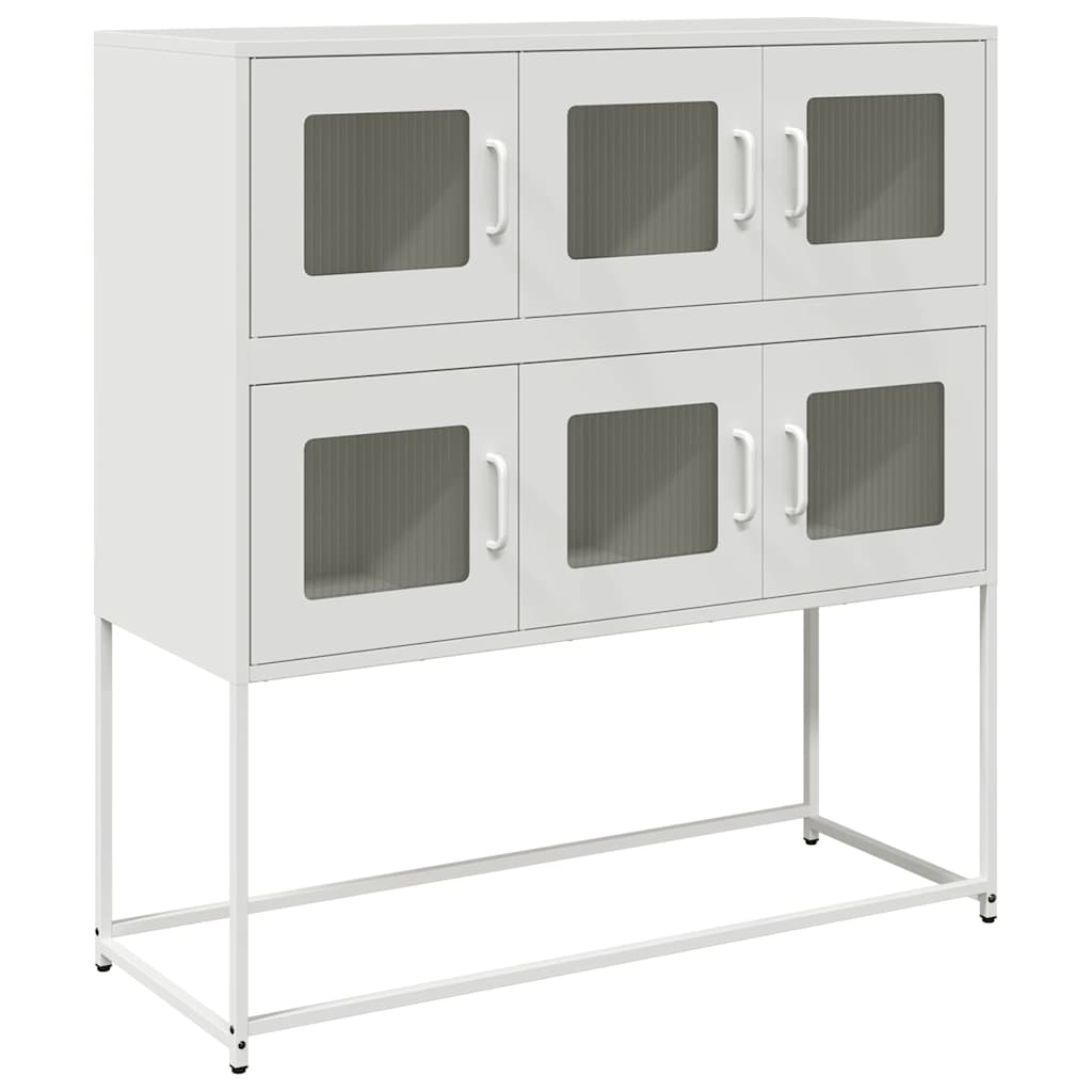 vidaXL Szafka, biała, 100,5x39x107 cm, stal walcowana na zimno
