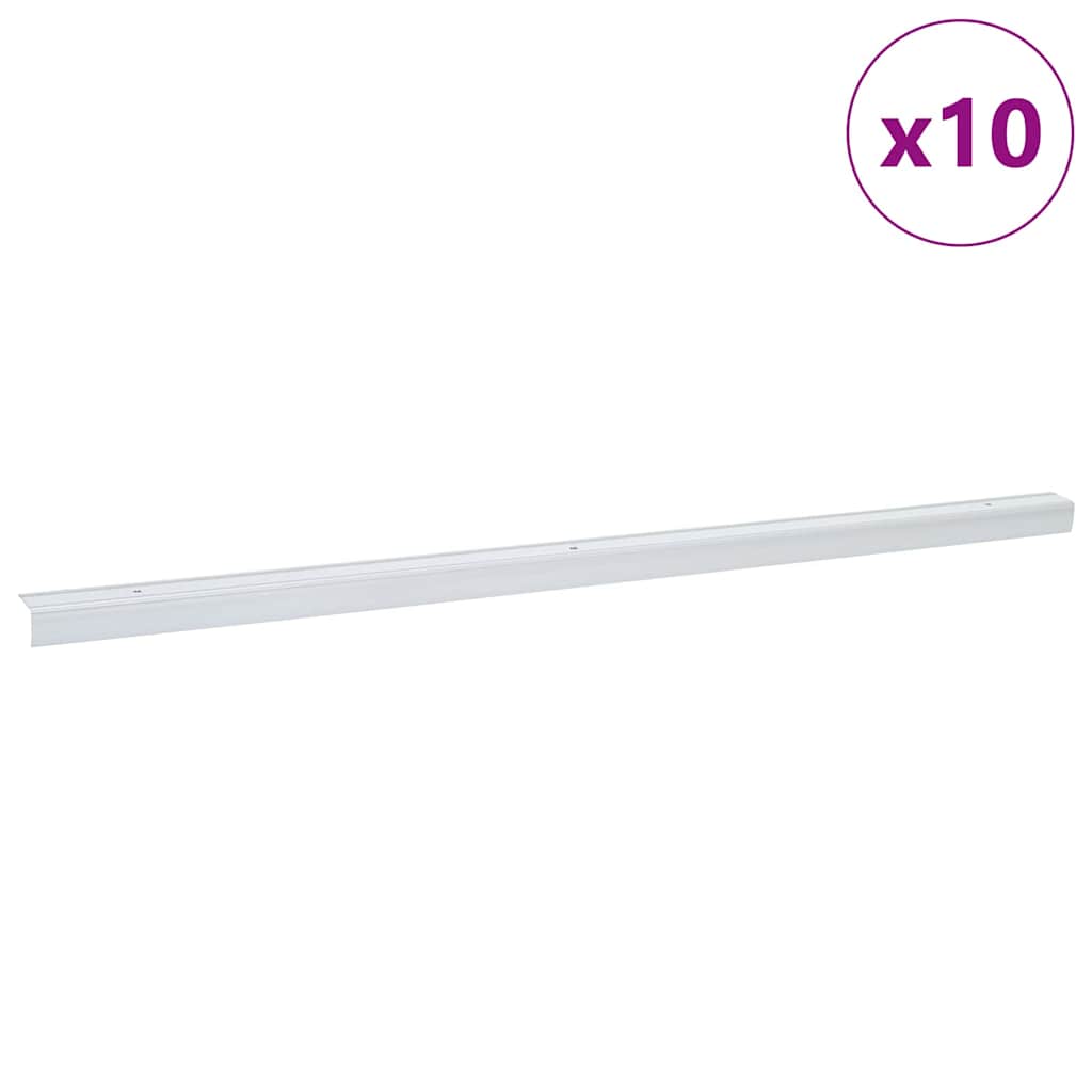 vidaXL Listwy schodowe 10 pcs Srebrny 67 x 3 x 2 cm Aluminium