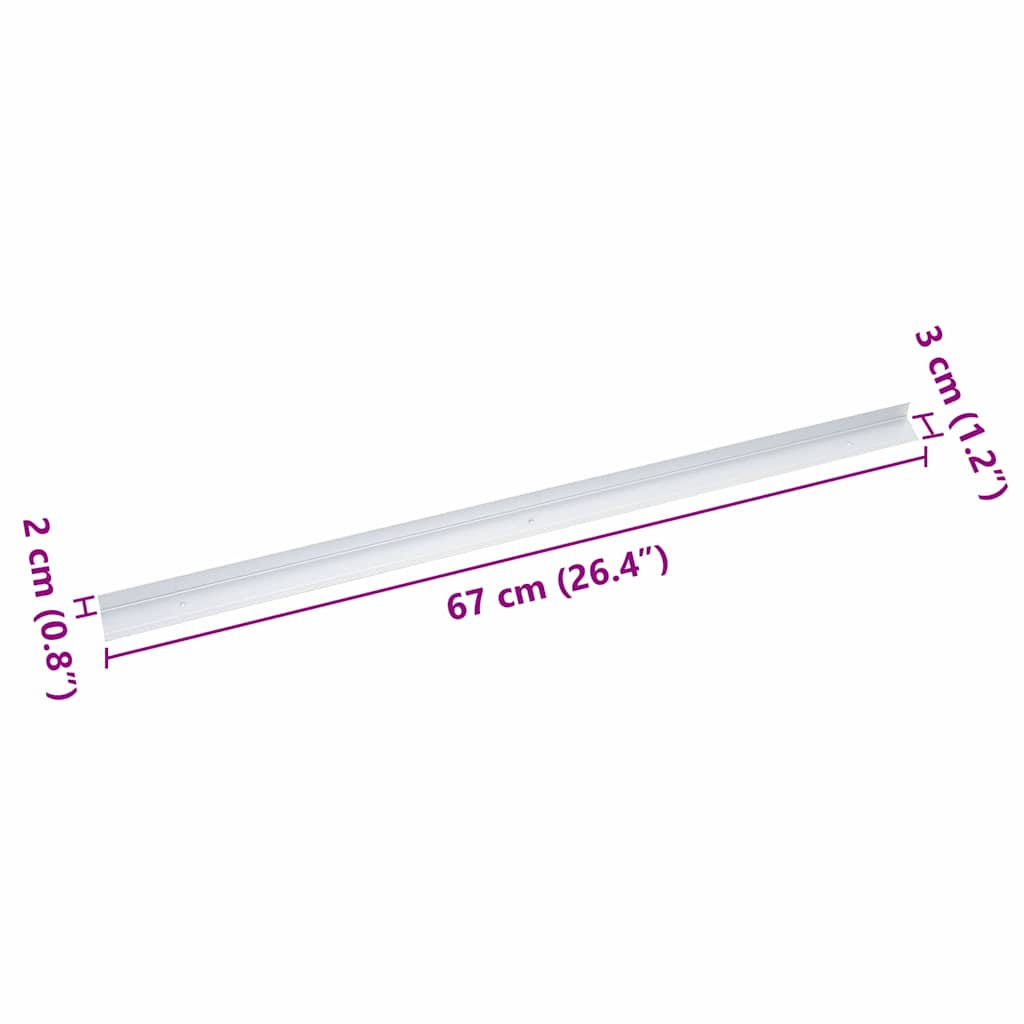 vidaXL Listwy schodowe 10 pcs Srebrny 67 x 3 x 2 cm Aluminium