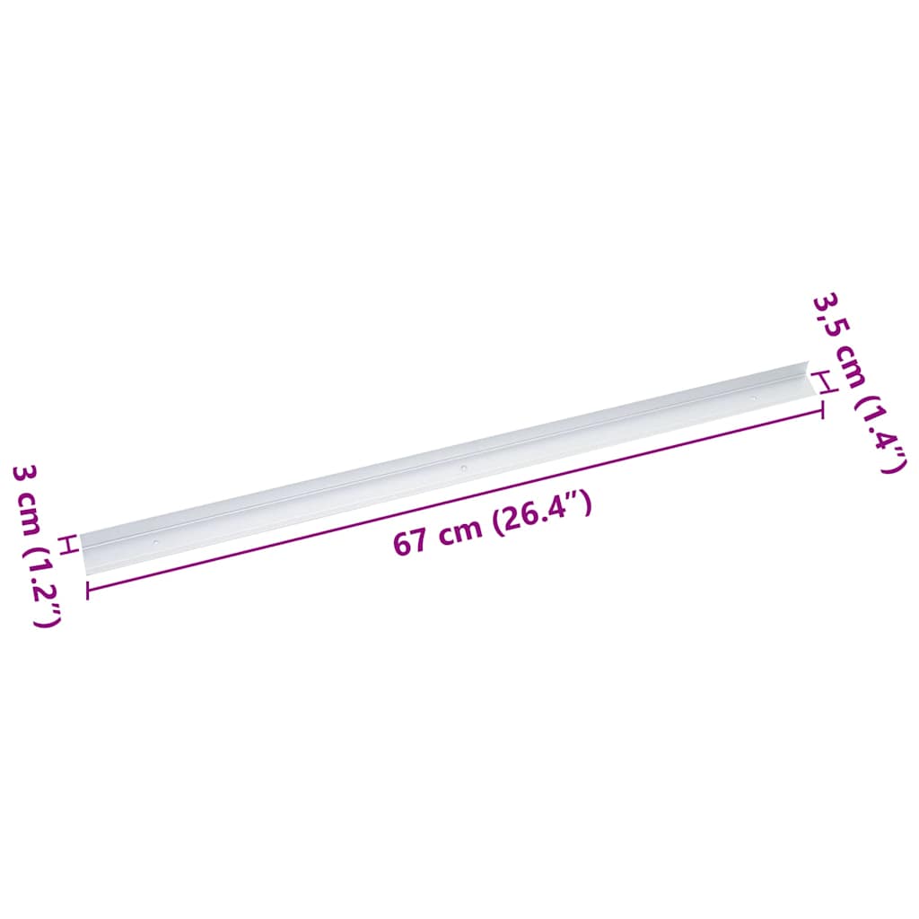 vidaXL Listwy schodowe 30 pcs Srebrny 67 x 3.5 x 3 cm Aluminium