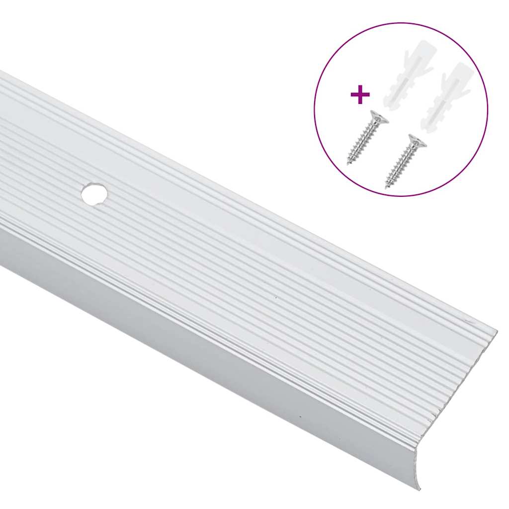 vidaXL Listwy schodowe 30 pcs Srebrny 67 x 3.5 x 3 cm Aluminium