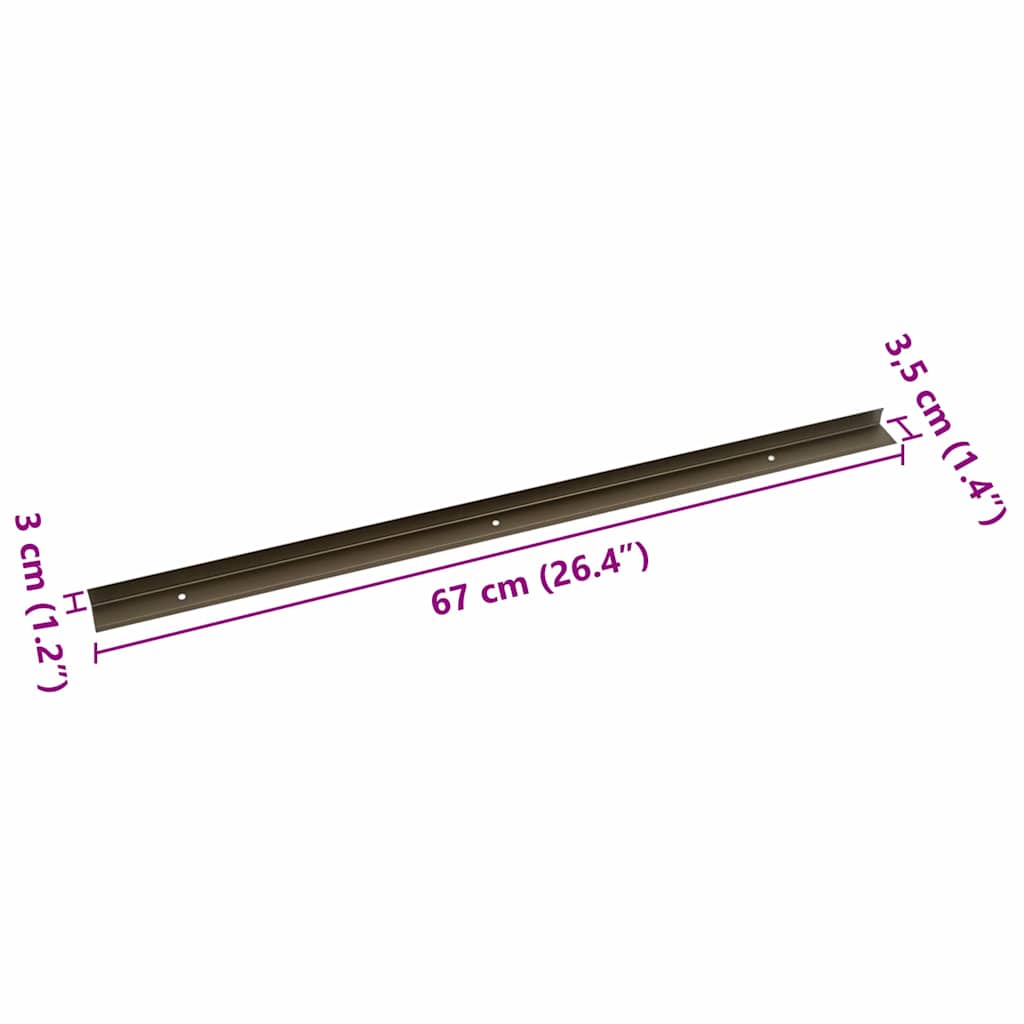 vidaXL Listwy schodowe 30 pcs Brązowy 67 x 3.5 x 3 cm Aluminium