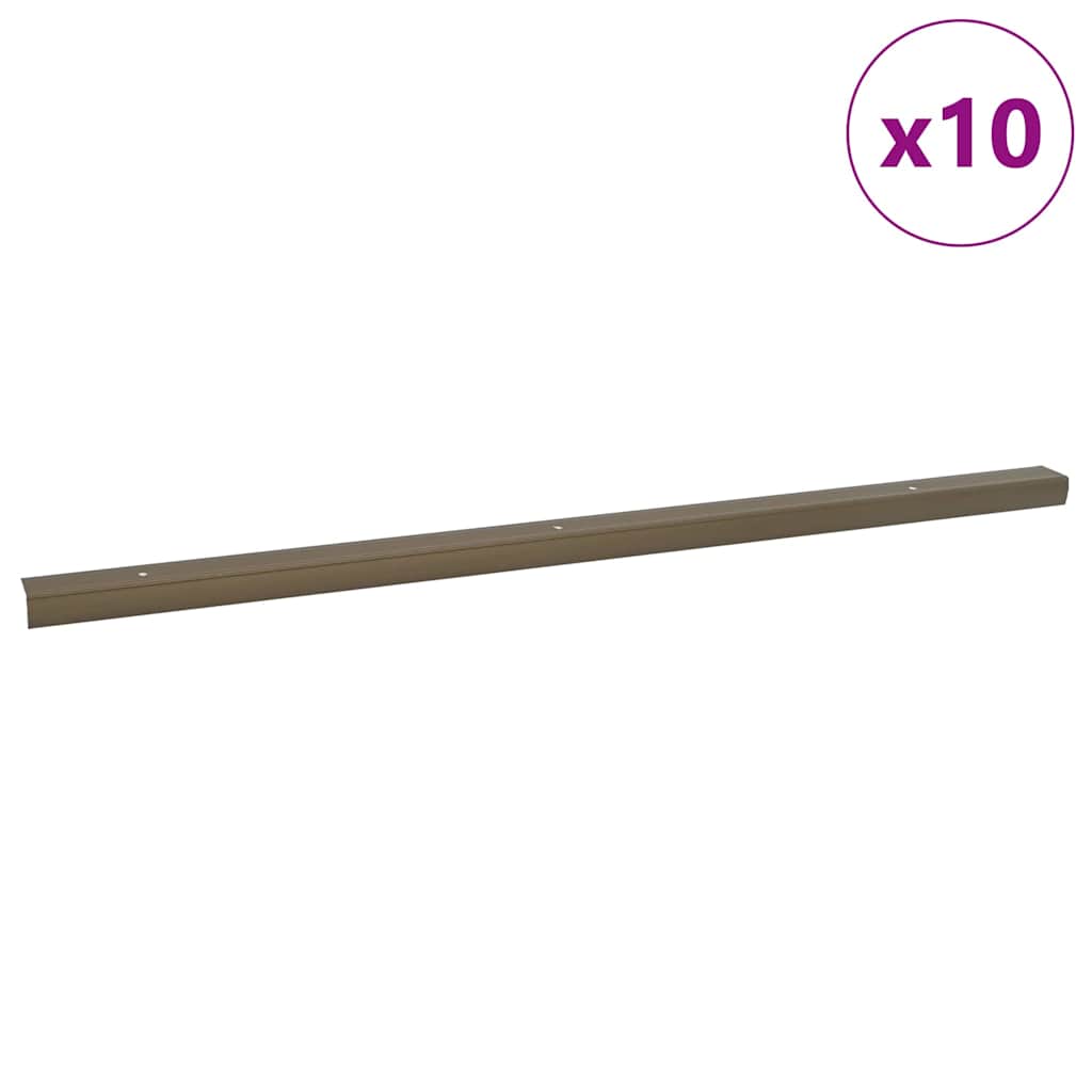 vidaXL Listwy schodowe 10 pcs Brązowy 67 x 3 x 2 cm Aluminium