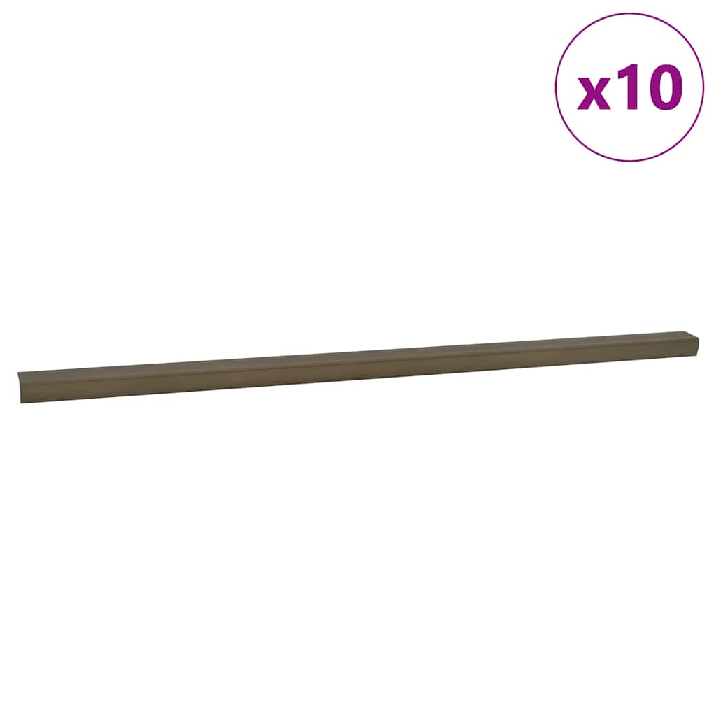 vidaXL Listwy schodowe 10 pcs Brązowy 67 x 3 x 2 cm Aluminium
