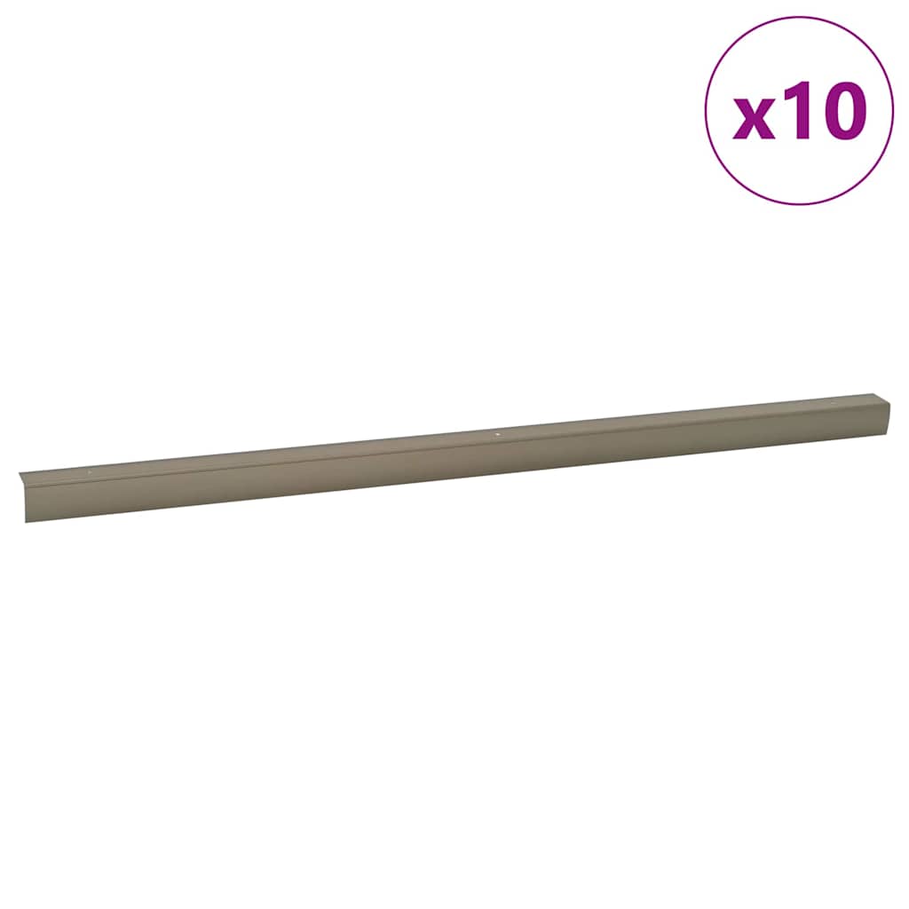 vidaXL Listwy schodowe 10 pcs szampański 67 x 3 x 2 cm Aluminium