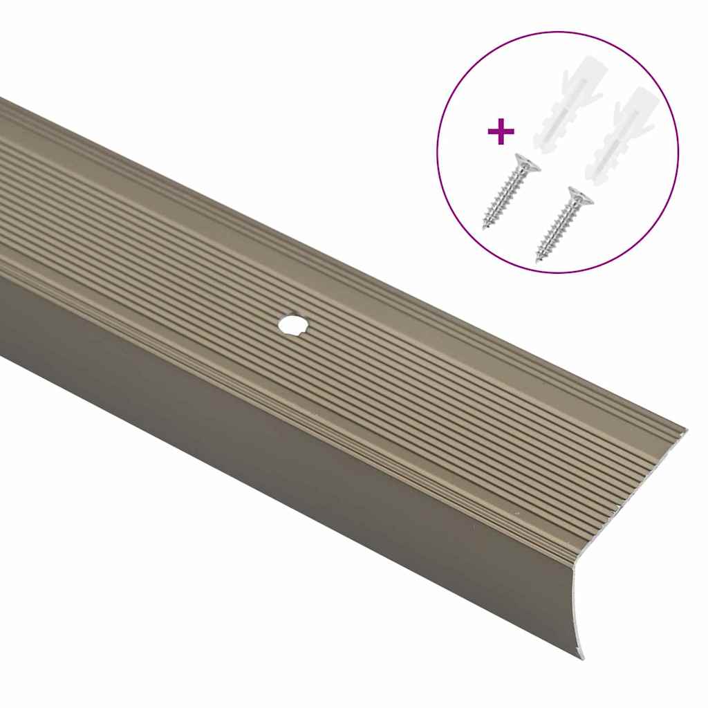 vidaXL Listwy schodowe 10 pcs szampański 67 x 3 x 2 cm Aluminium