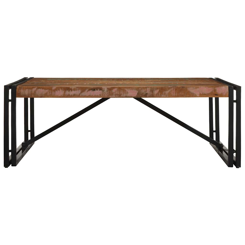 vidaXL Stolik kawowy wielokolorowy 100x100x35 cm lite drewno odzyskane
