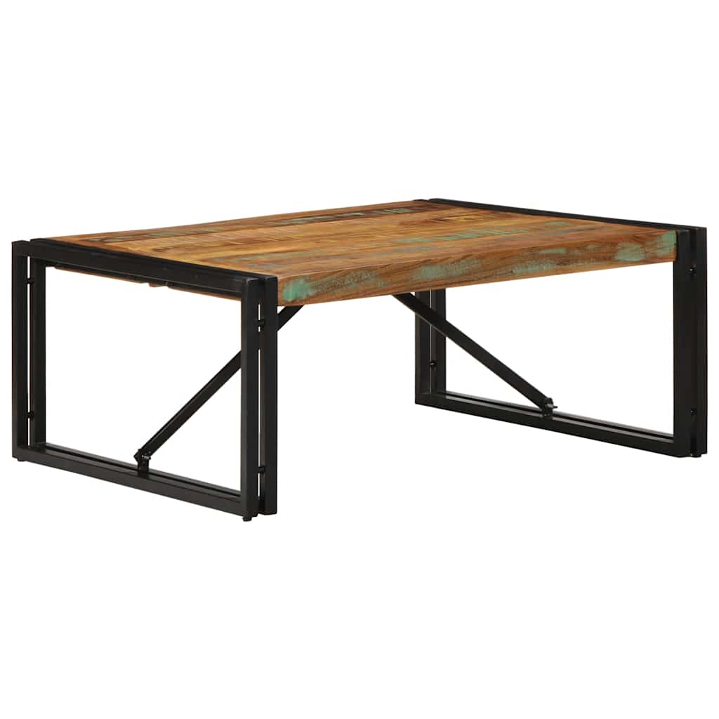 vidaXL Stolik kawowy wielokolorowy 80x80x35 cm lite drewno odzyskane