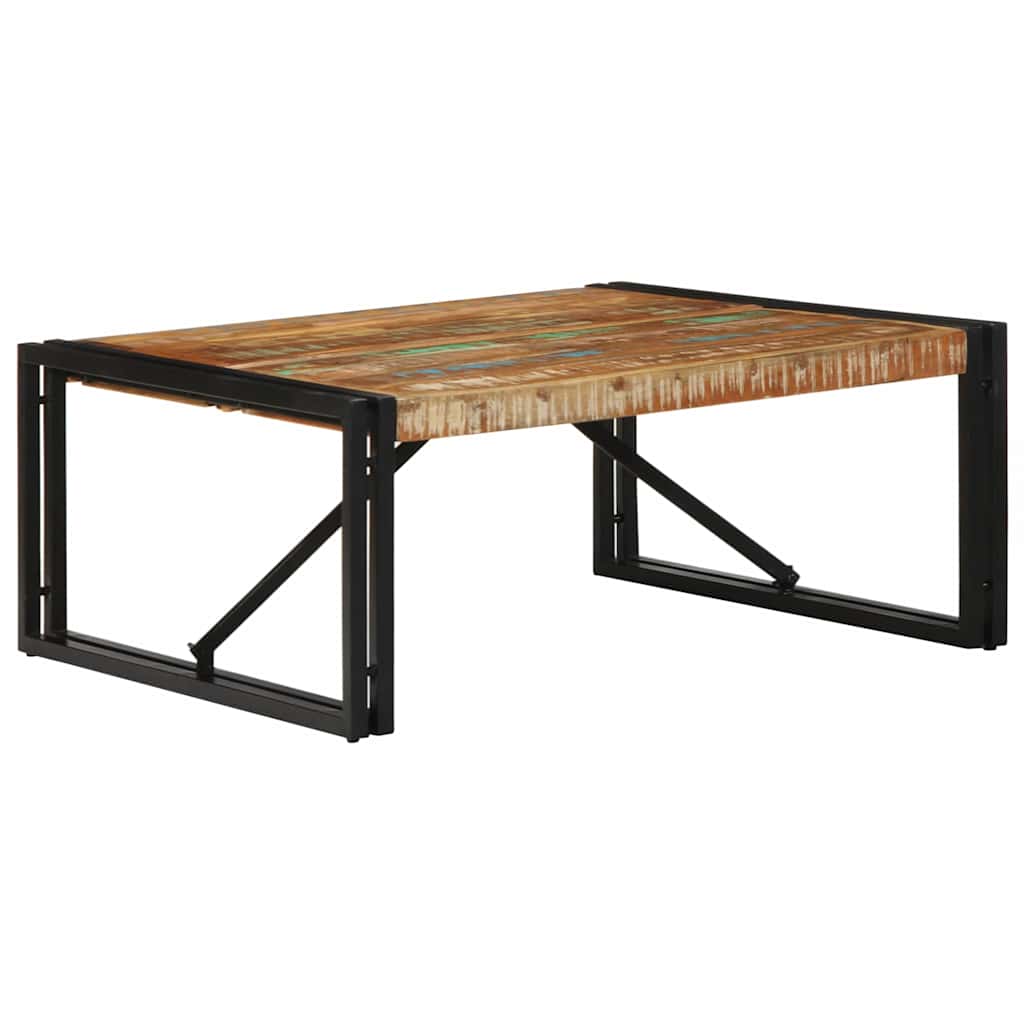 vidaXL Stolik kawowy wielokolorowy 80x80x35 cm lite drewno odzyskane