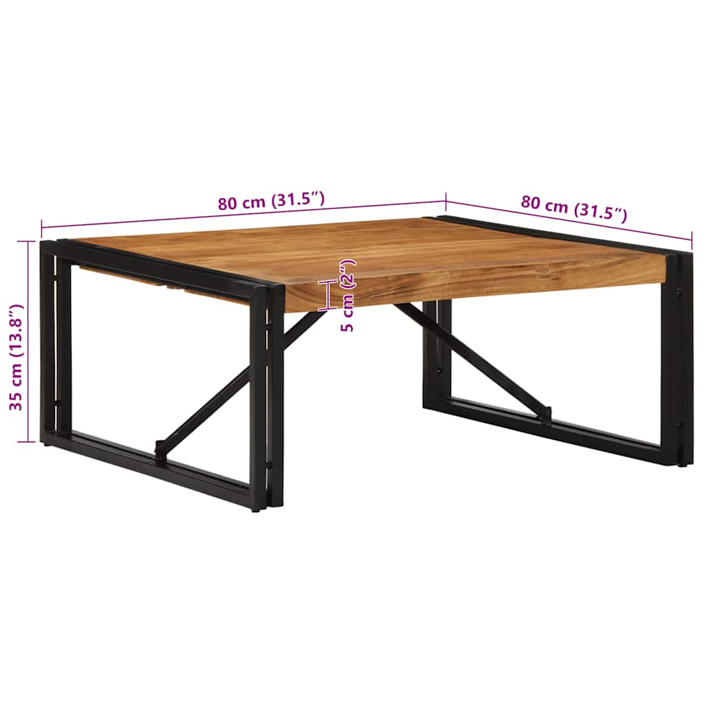 vidaXL Stolik kawowy 80x80x35 cm lite drewno akacjowe