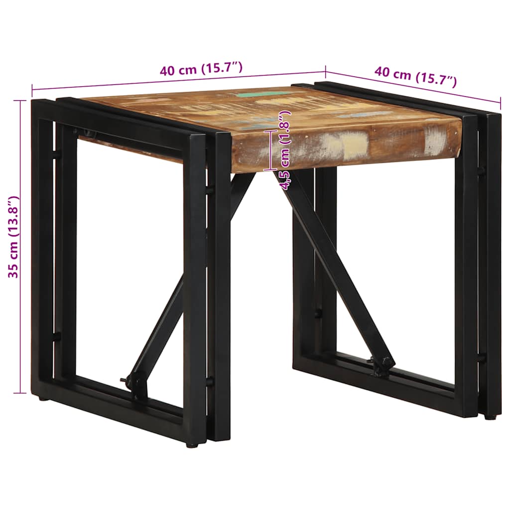 vidaXL Stolik kawowy wielokolorowy 40x40x35 cm lite drewno odzyskane