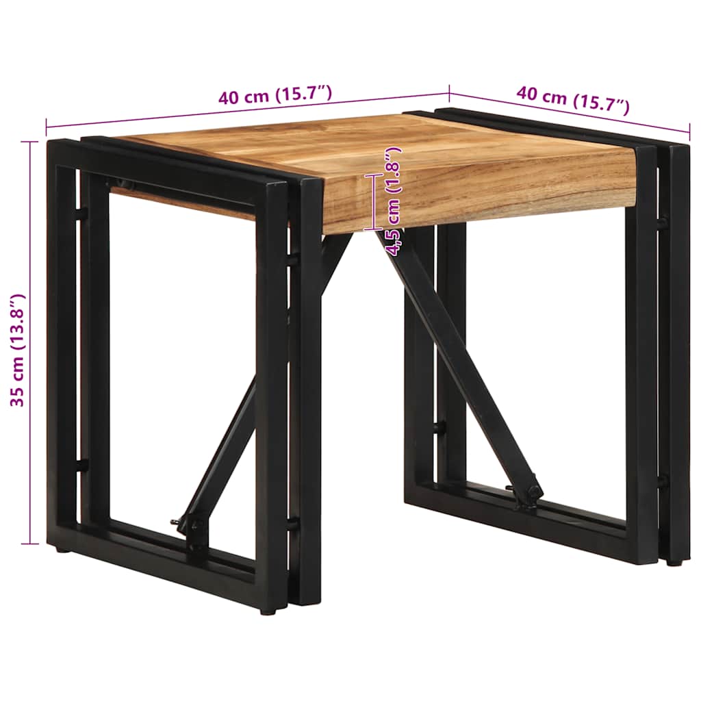 vidaXL Stolik kawowy 40x40x35 cm lite drewno akacjowe
