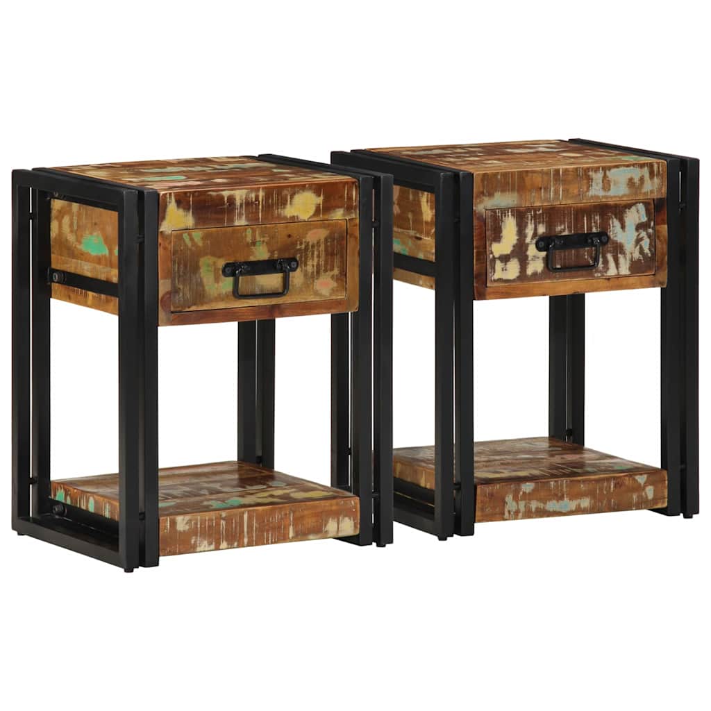vidaXL Szafka Nocna 2 pcs 40 x 35 x 50 cm Lite Drewno Recyklingowe