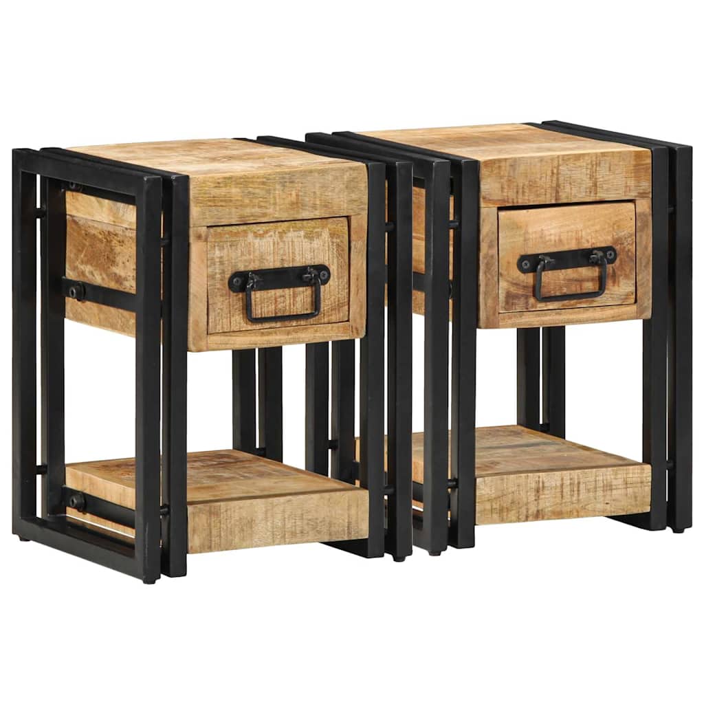 vidaXL Szafka Nocna 2 pcs Brązowy 30 x 30 x 40 cm Drewno z mango