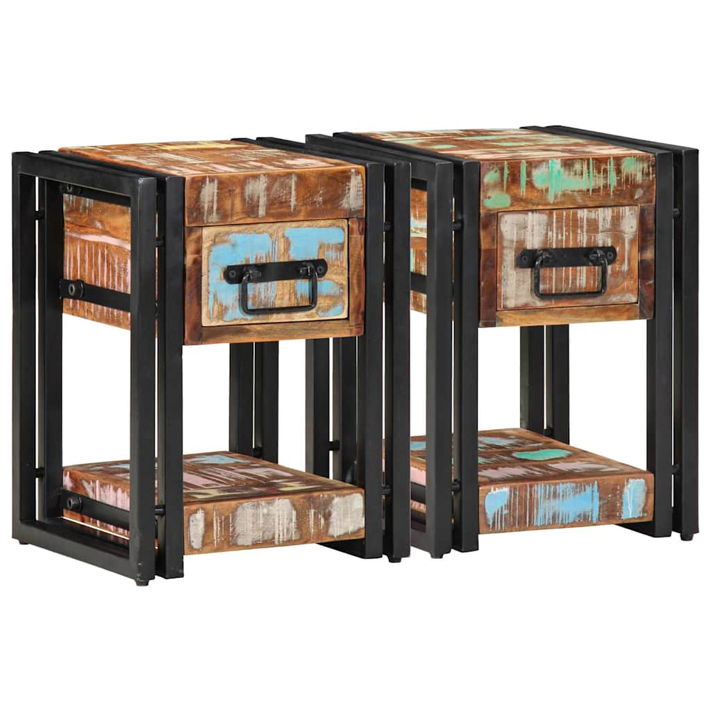 vidaXL Szafka Nocna 2 pcs 30 x 30 x 40 cm Lite Drewno Recyklingowe