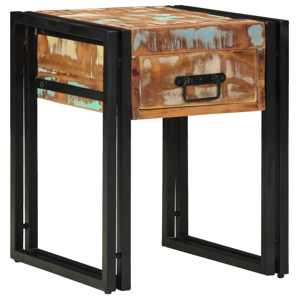 vidaXL Stolik końcowy 40 x 40 x 50 cm Lite Drewno Recyklingowe