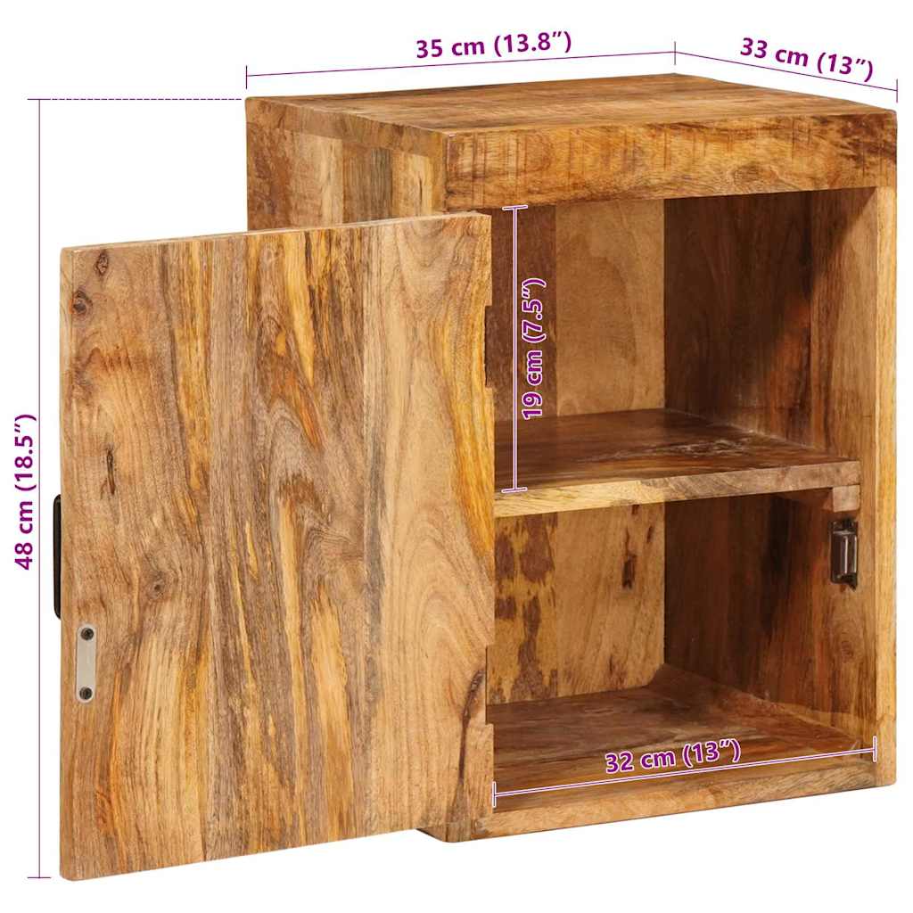 vidaXL Stolik nocny Brązowy 35 x 33 x 48 cm Drewno z mango