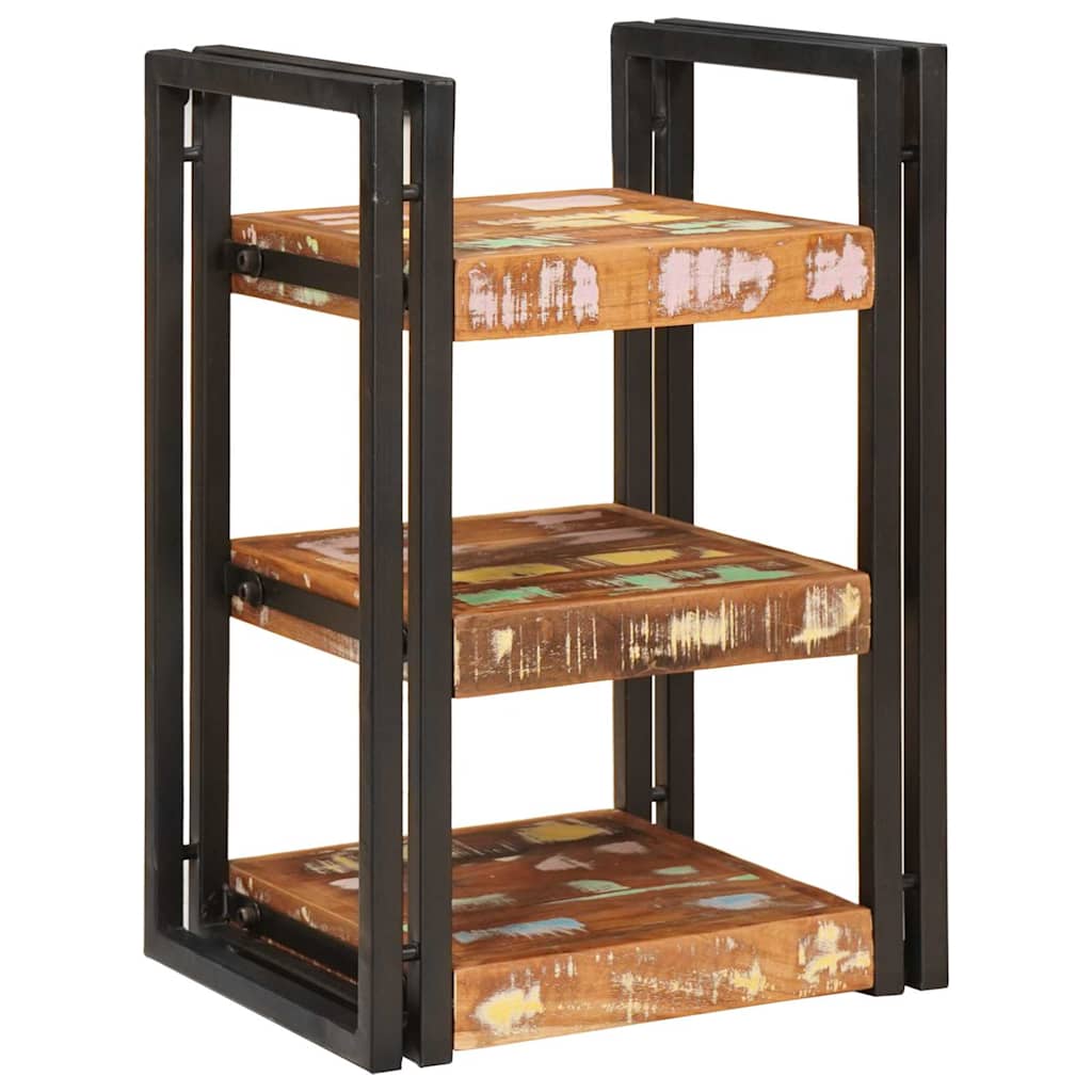 vidaXL Stolik nocny 2 pcs Brązowy i czarny Lite drewno z odzysku
