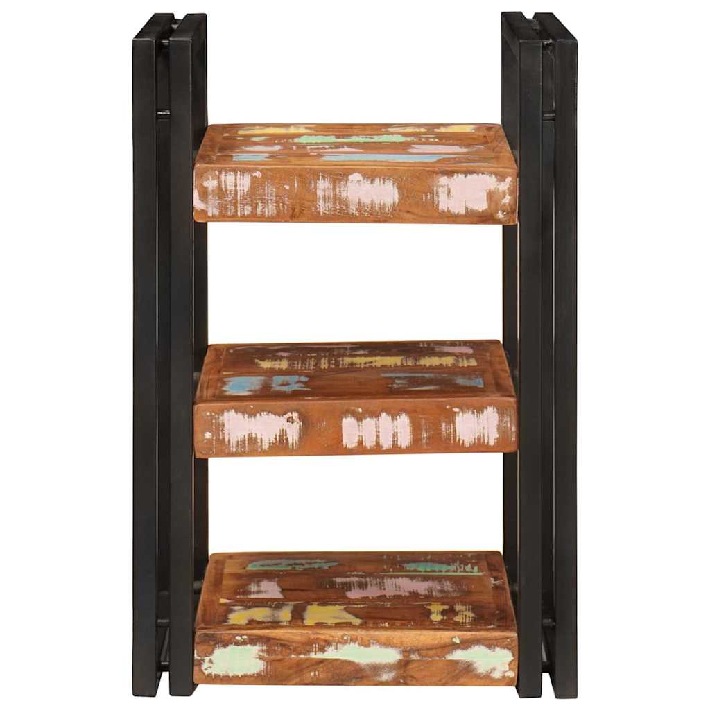 vidaXL Stolik nocny 2 pcs Brązowy i czarny Lite drewno z odzysku