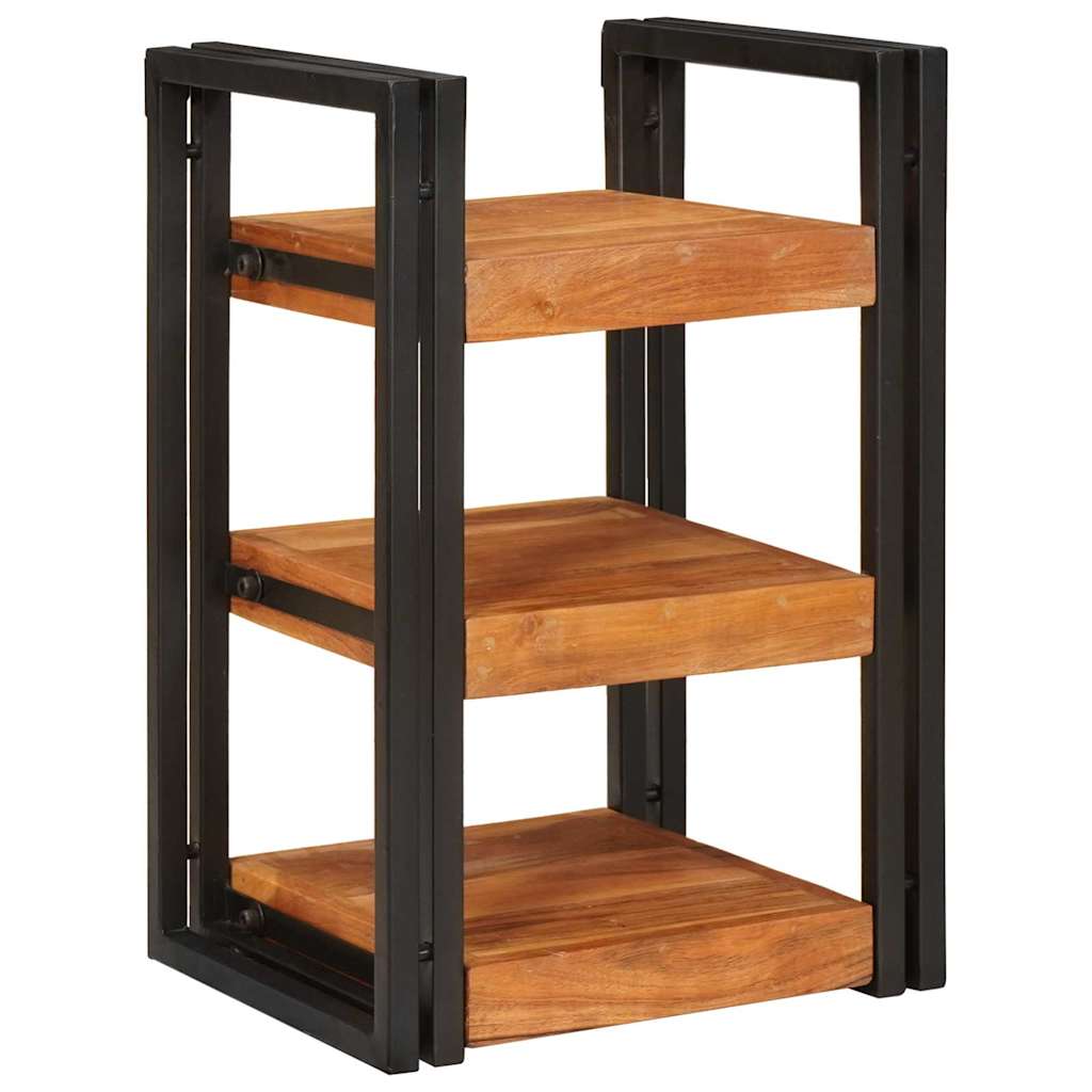 vidaXL Stolik nocny 2 pcs Brązowy i czarny Drewno akacjowe