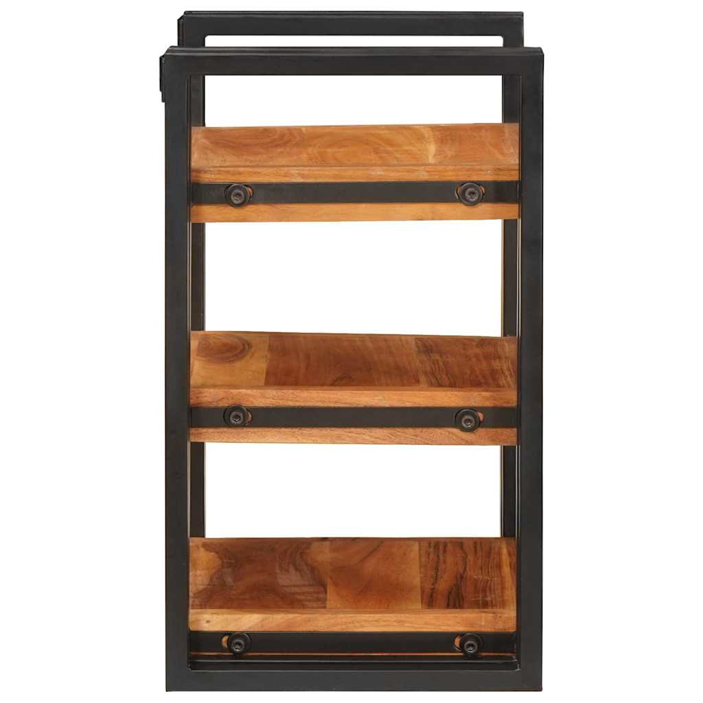 vidaXL Stolik nocny 2 pcs Brązowy i czarny Drewno akacjowe