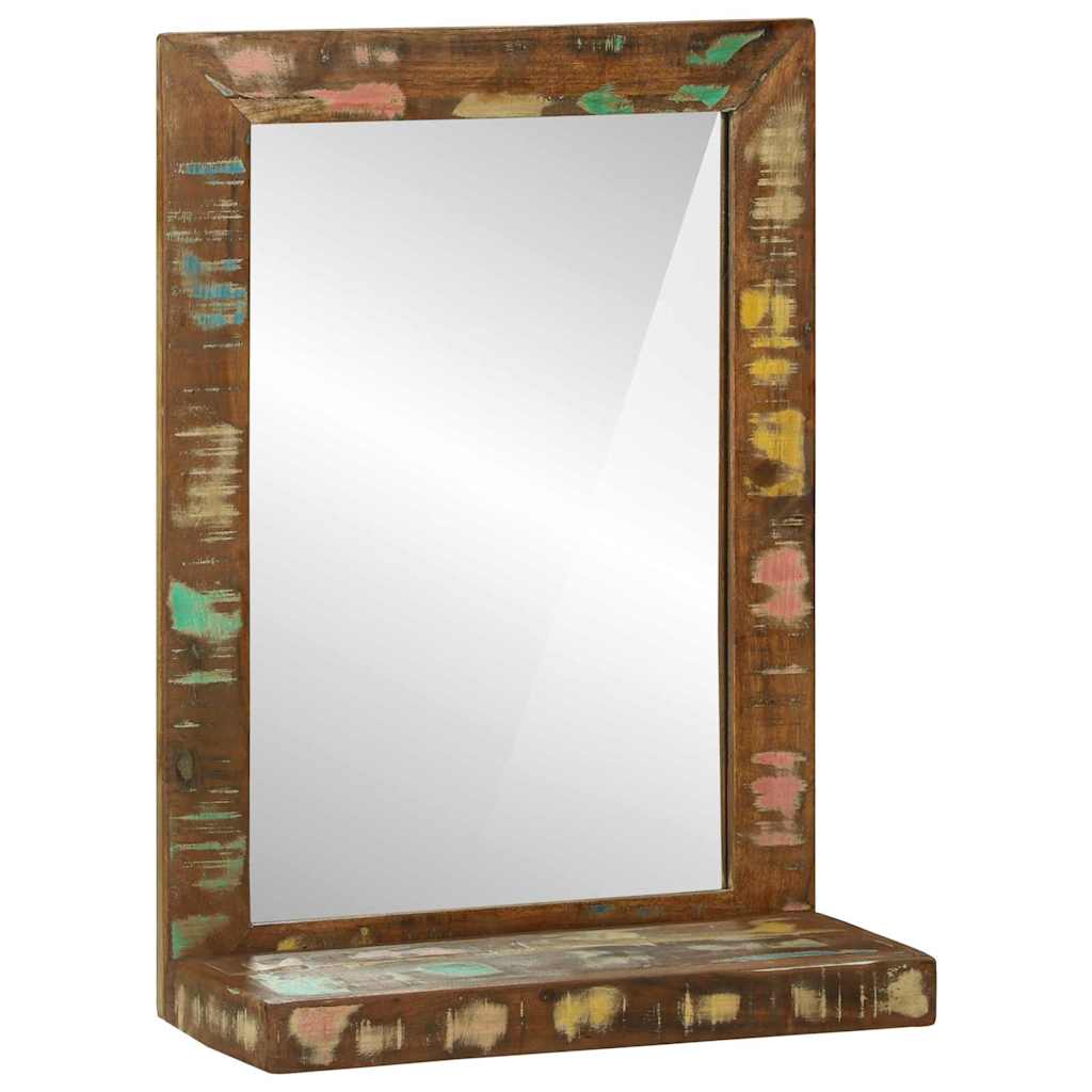vidaXL Lustro łazienkowe Prostokątny Brązowy Lite Drewno Recyklingowe