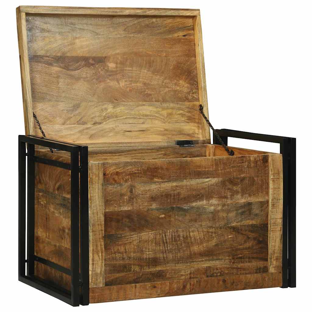 vidaXL Skrzynia do przechowywania 80 x 50 x 50 cm Surowe drewno mango