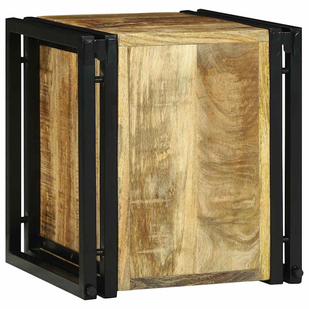 vidaXL Regał na wino Brązowy i czarny 35 x 35 x 39 cm Drewno z mango