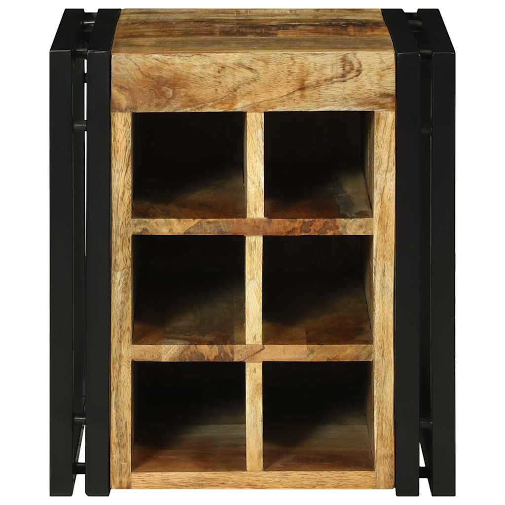 vidaXL Regał na wino Brązowy i czarny 35 x 35 x 39 cm Drewno z mango