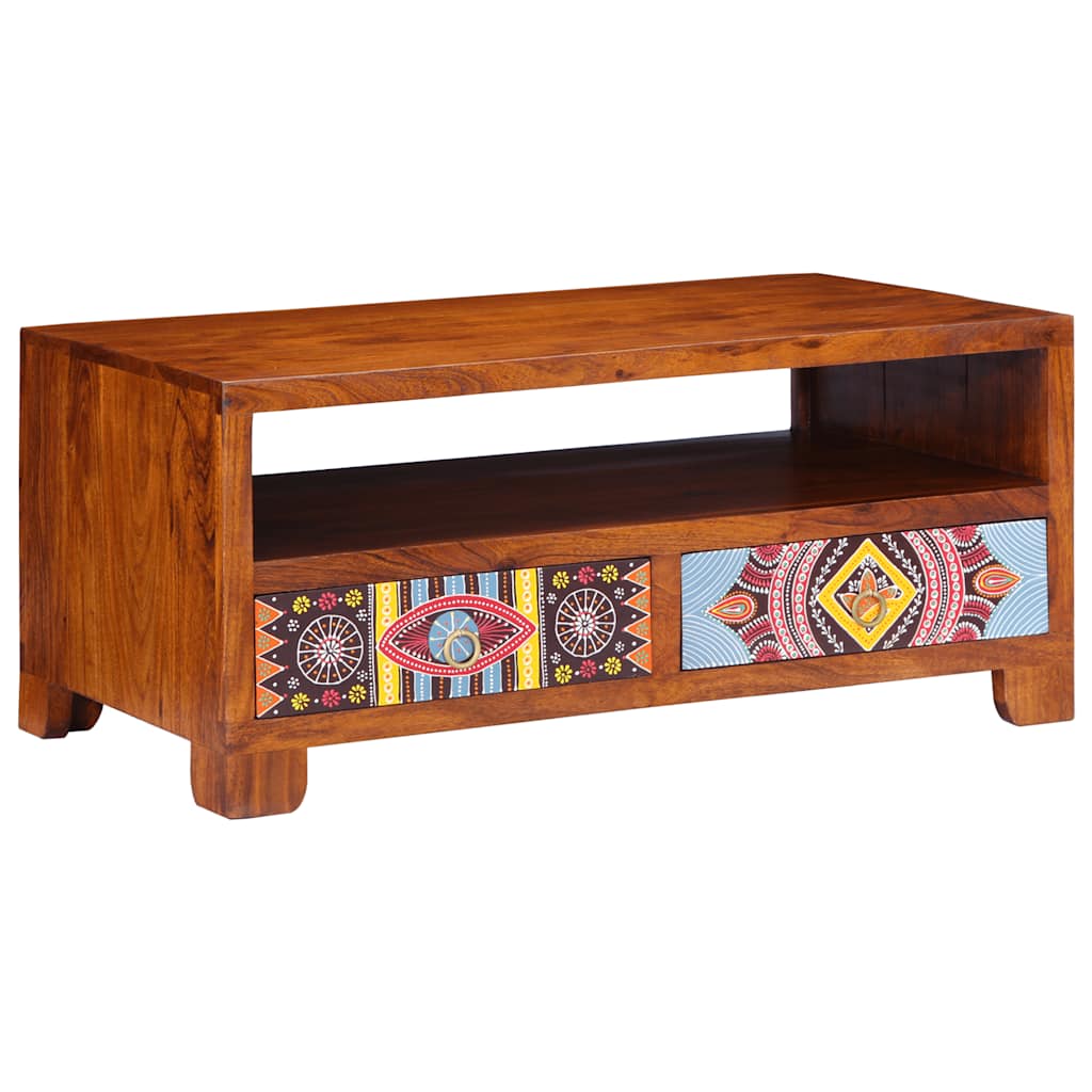 vidaXL Stolik kawowy, 90x50x40 cm, lite drewno akacjowe