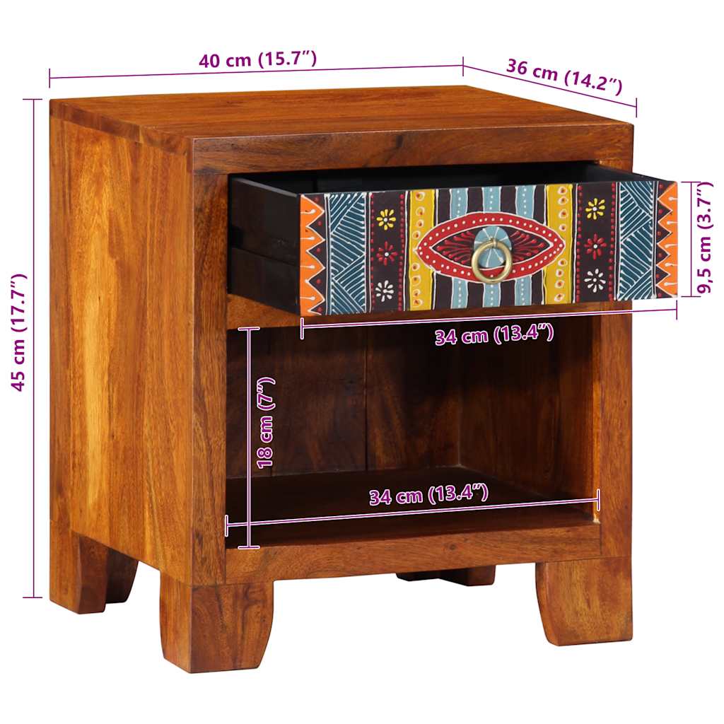 vidaXL Szafka nocna 2 szt. 40x35x45 cm Drewno lite Akacja