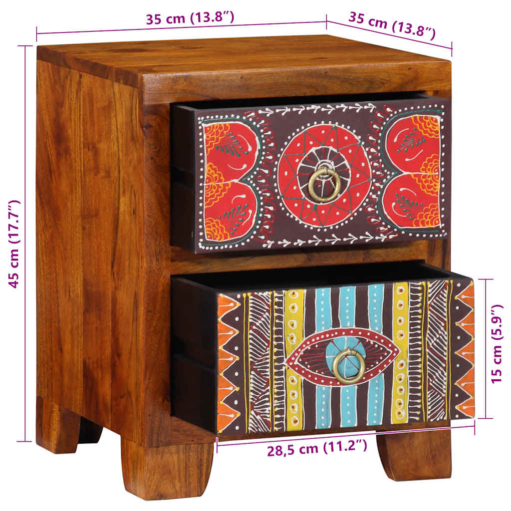 vidaXL Szafka nocna 2 szt. 35x35x45 cm Drewno lite Akacja