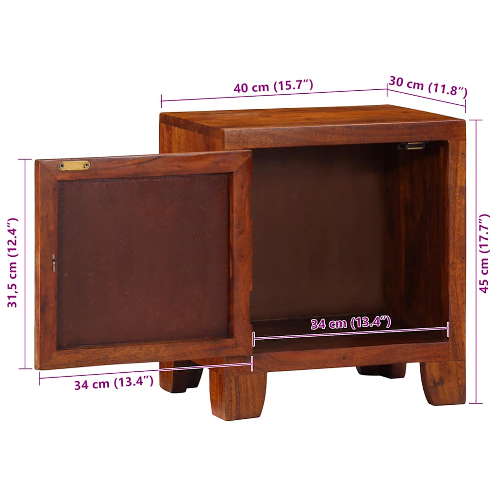 vidaXL Szafka nocna 40x30x45 cm Drewno lite Akacja