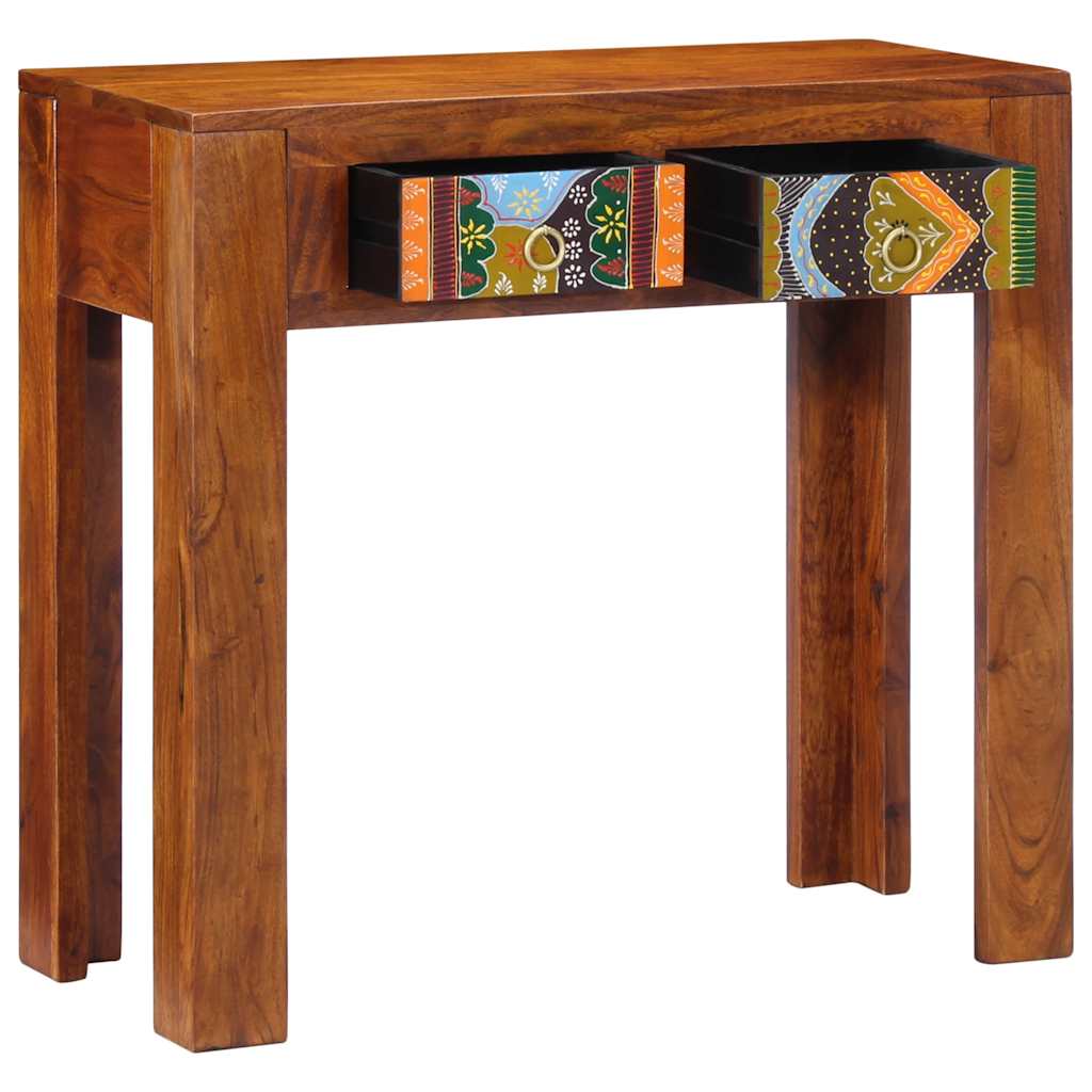 vidaXL Konsola Stolik 80x35x75 cm Drewno lite Akacja