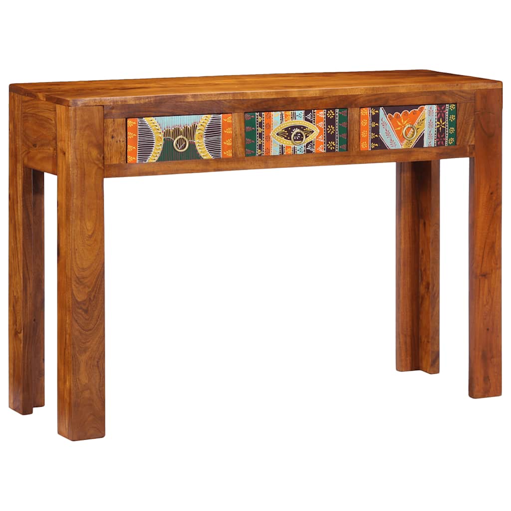 vidaXL Stolik konsolowy, 110x35x75 cm, lite drewno akacjowe