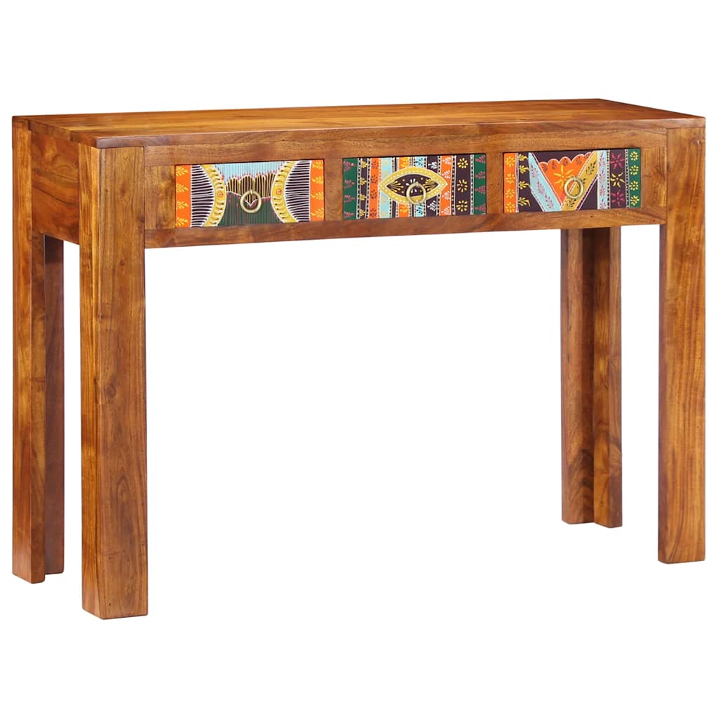 vidaXL Stolik konsolowy, 110x35x75 cm, lite drewno akacjowe