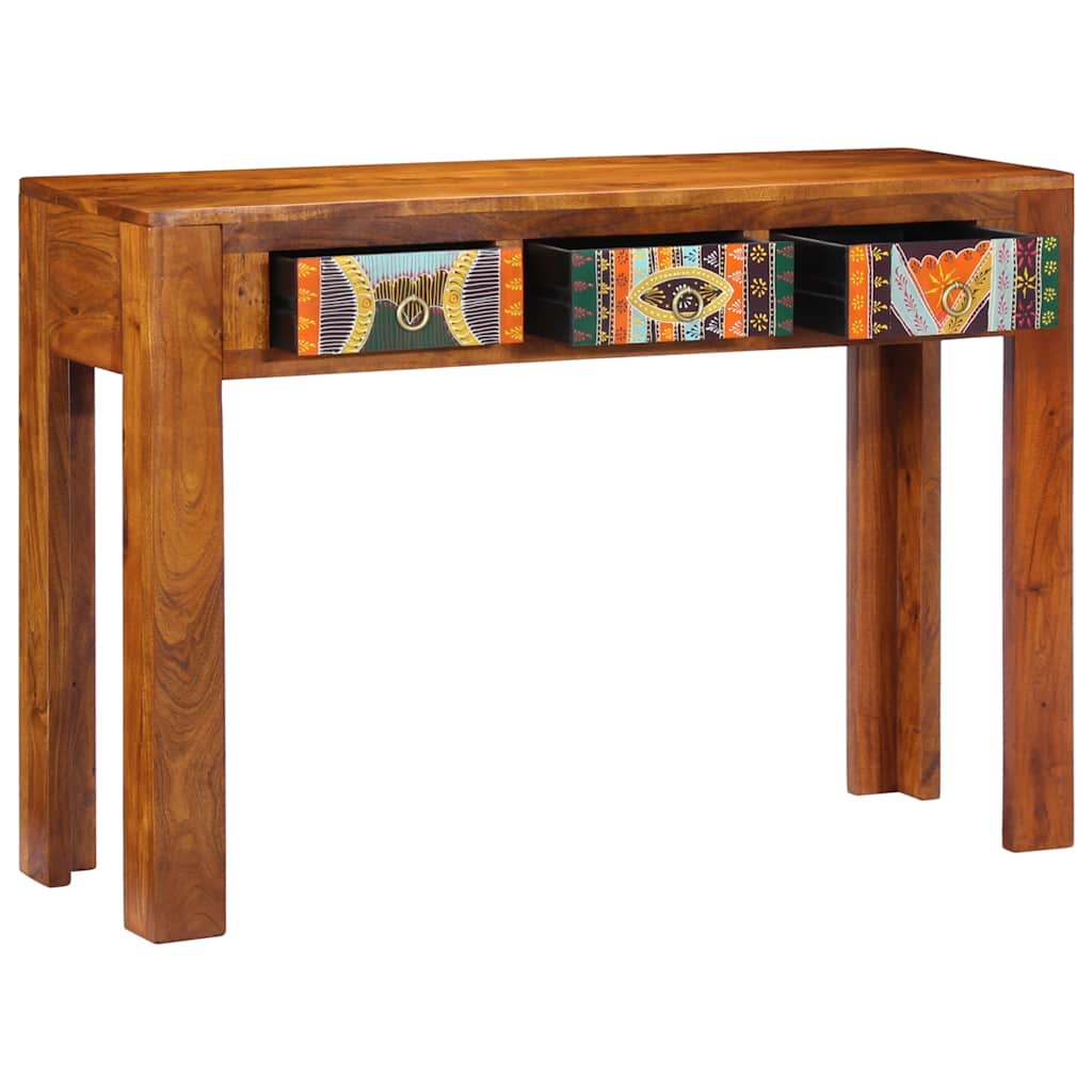 vidaXL Stolik konsolowy, 110x35x75 cm, lite drewno akacjowe