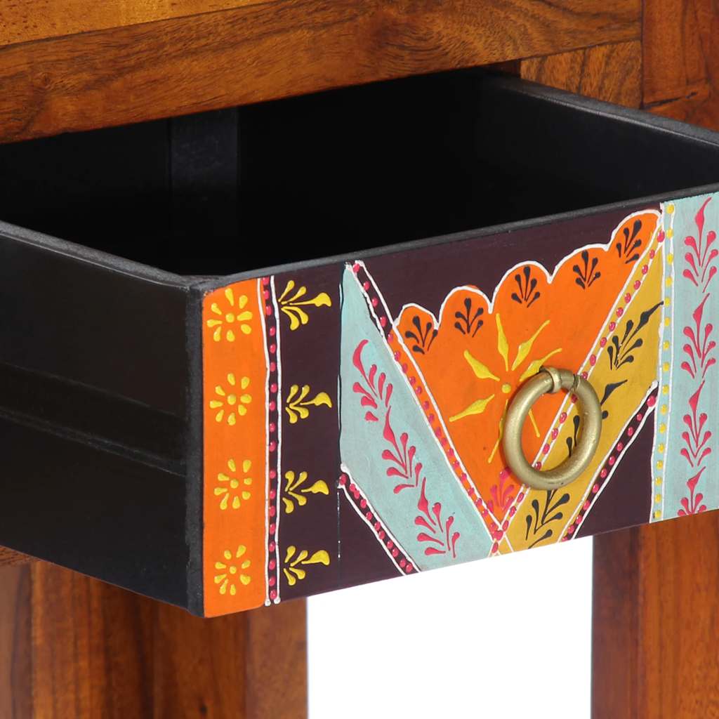 vidaXL Stolik konsolowy, 110x35x75 cm, lite drewno akacjowe