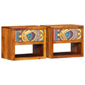 vidaXL Szafka Nocna 2 pcs Brązowy 40 x 35 x 35 cm Lite Drewno Akacji
