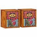 vidaXL Szafka Nocna 2 pcs Brązowy 35 x 30 x 40 cm Lite Drewno Akacji