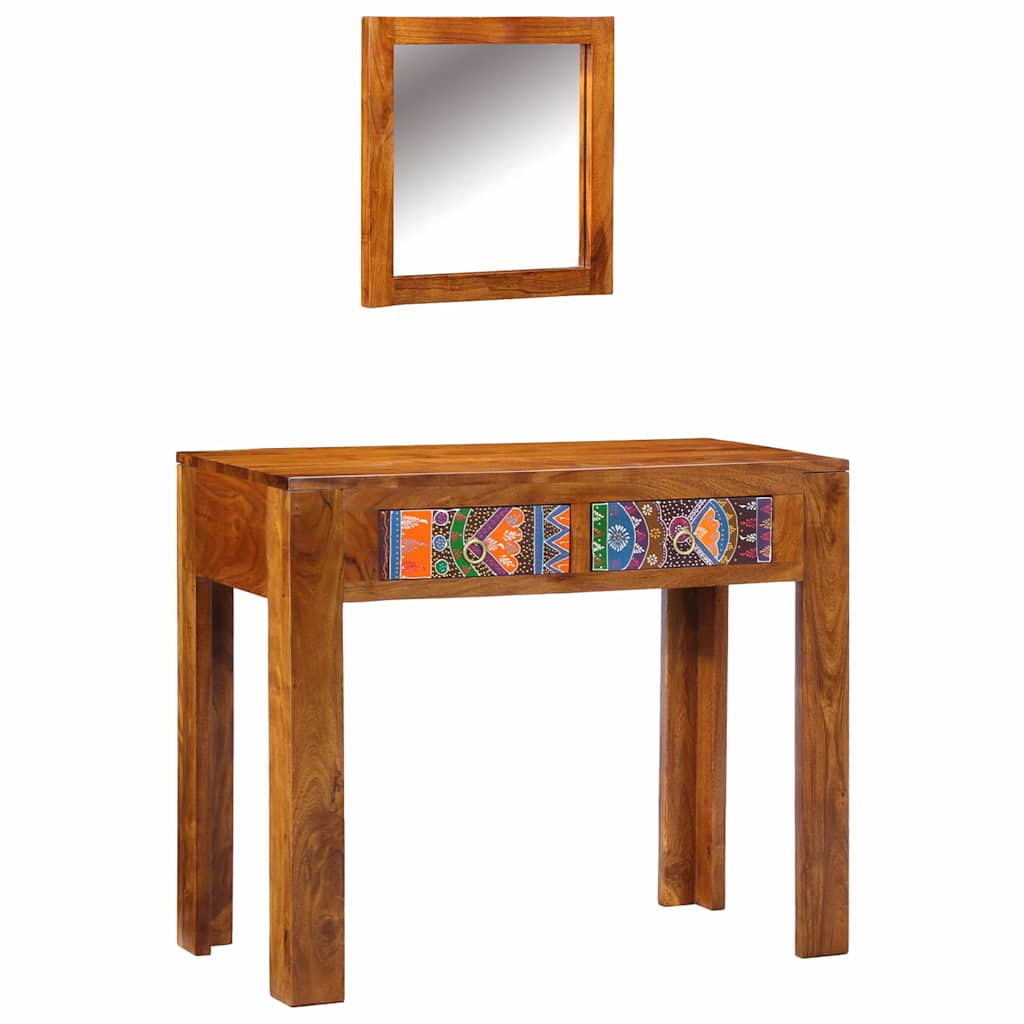 vidaXL Toaletka z szufladą Brązowy 90 x 45 x 75 cm Lite Drewno Akacji