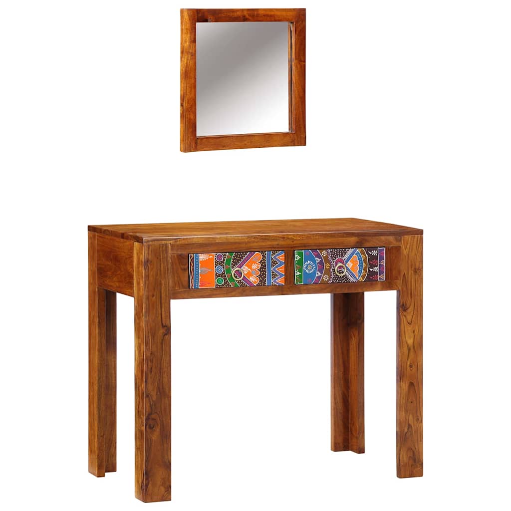 vidaXL Toaletka z szufladą Brązowy 90 x 45 x 75 cm Lite Drewno Akacji