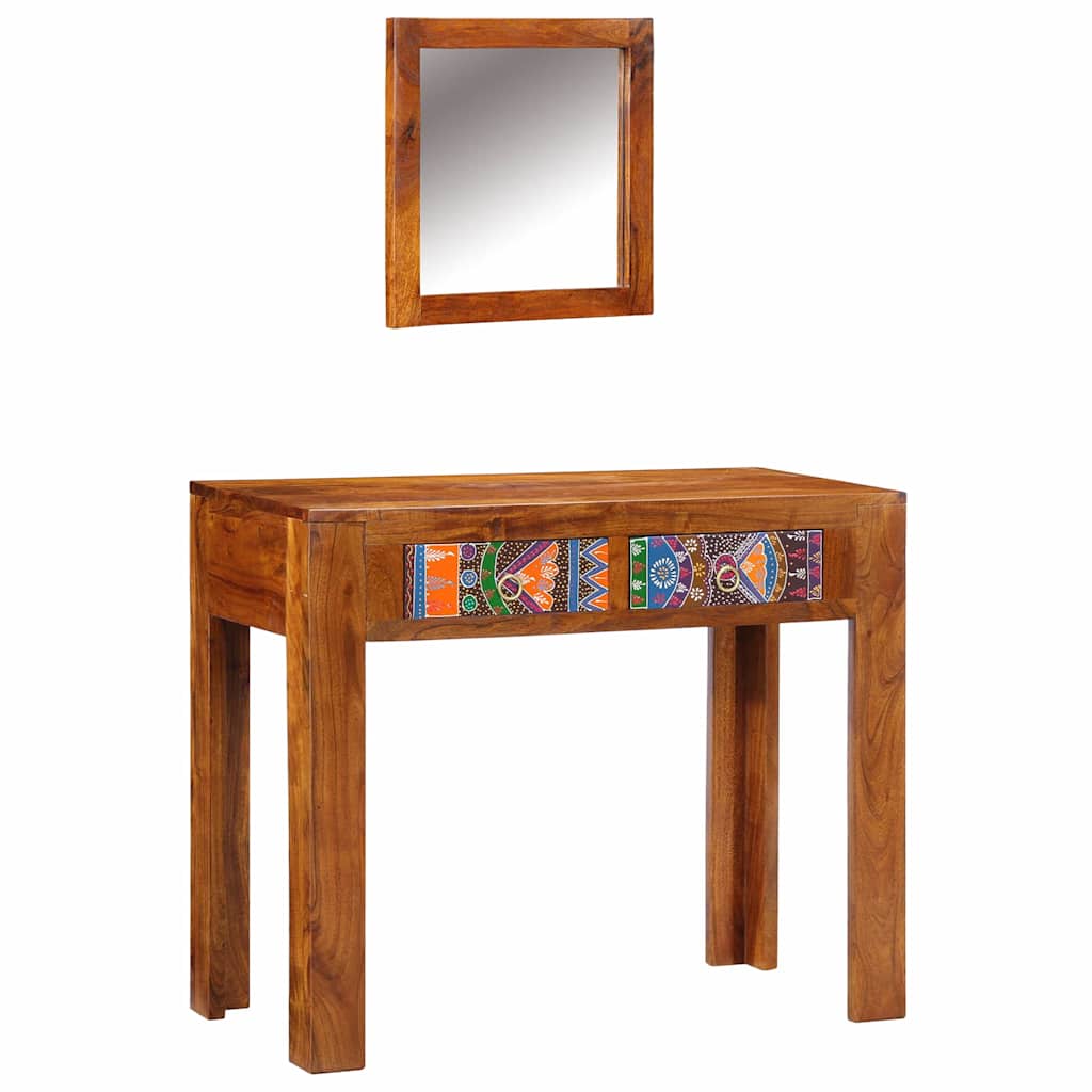 vidaXL Toaletka z szufladą Brązowy 90 x 45 x 75 cm Lite Drewno Akacji