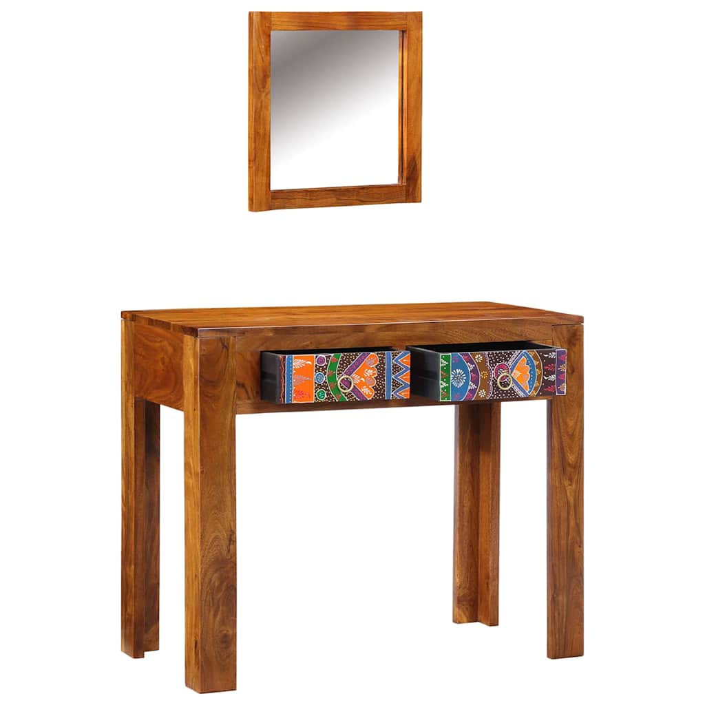 vidaXL Toaletka z szufladą Brązowy 90 x 45 x 75 cm Lite Drewno Akacji