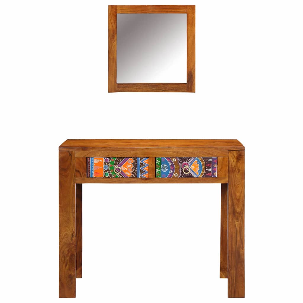 vidaXL Toaletka z szufladą Brązowy 90 x 45 x 75 cm Lite Drewno Akacji