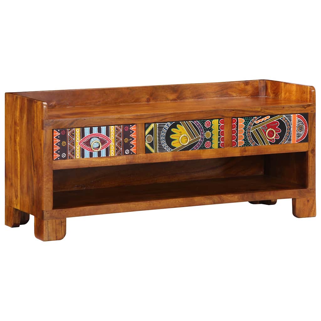 vidaXL Ławka na buty Miodowy brąz 100 x 35 x 45 cm Drewno Akacjowe